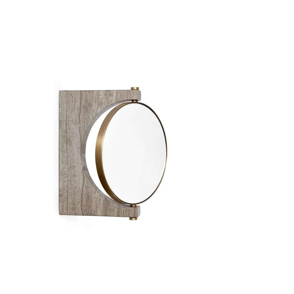 Audo Copenhagen – Pepe Marble Mirror Wall Brass/Honed Brown