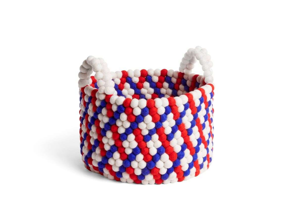 HAY – Bead Basket w/Handle Red HAY