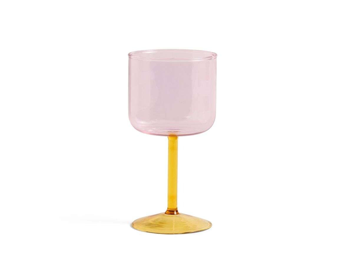 Bilde av Hay - Tint Wine Glass Set Of 2 Pink/yellow Hay