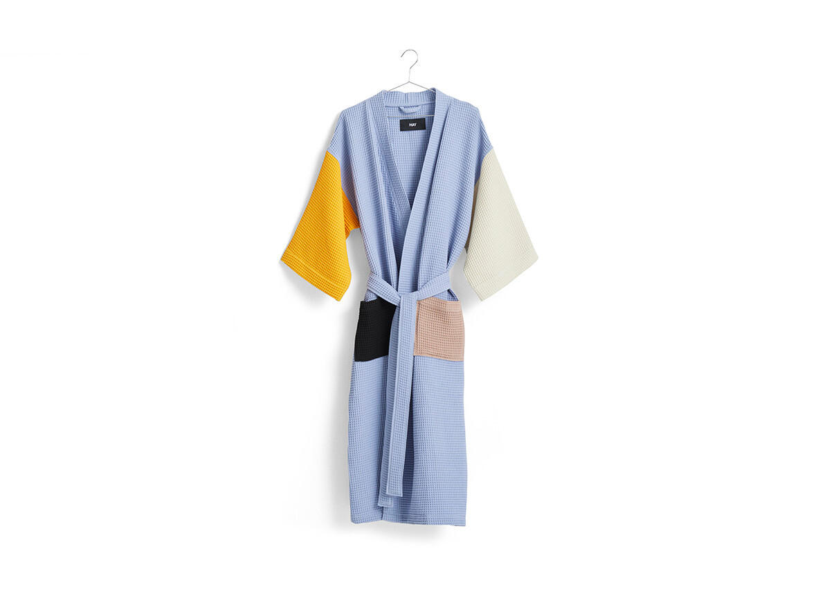 HAY – Waffle Bathrobe Dusty Blue/Multi