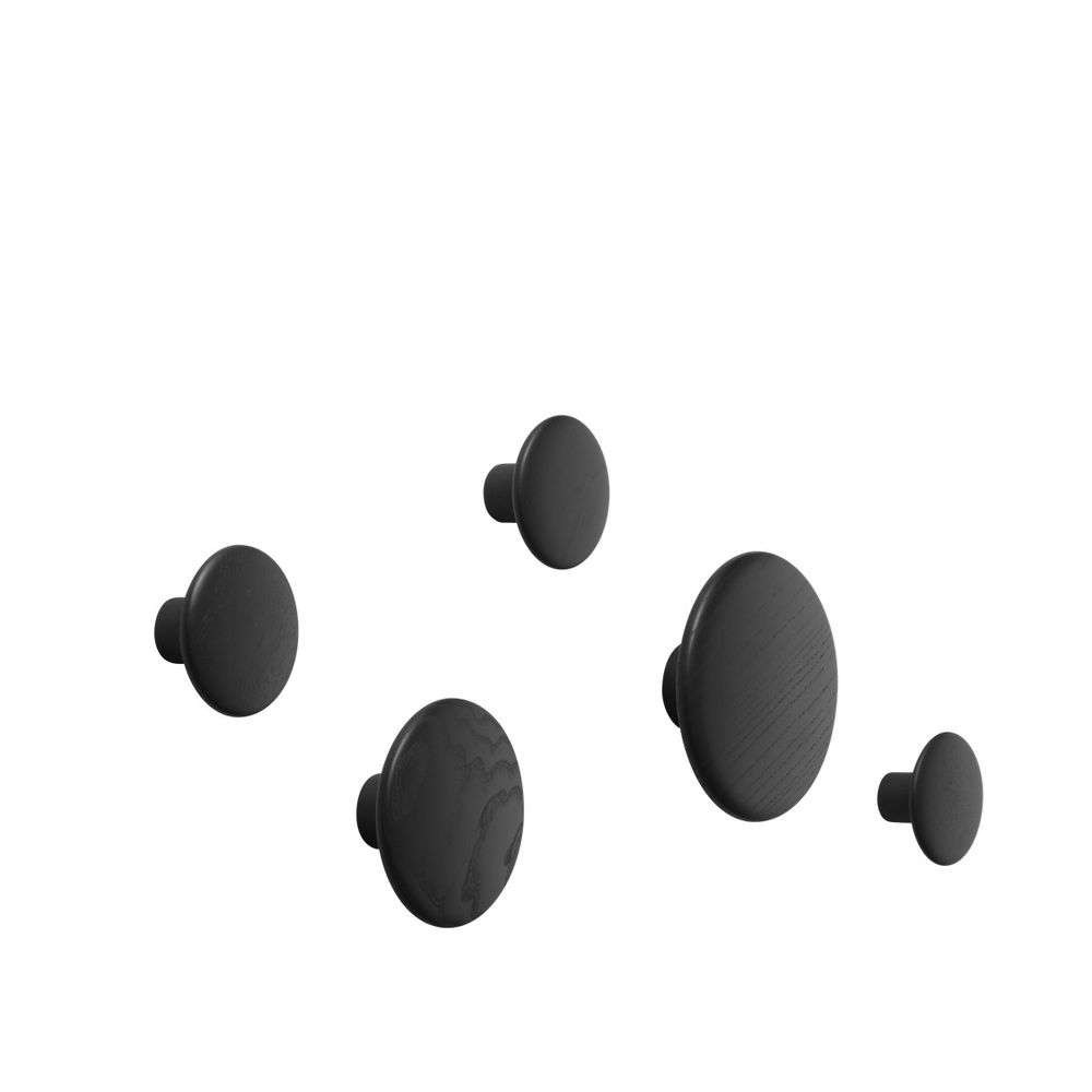 Muuto Dots Wood Set Of 5 Black