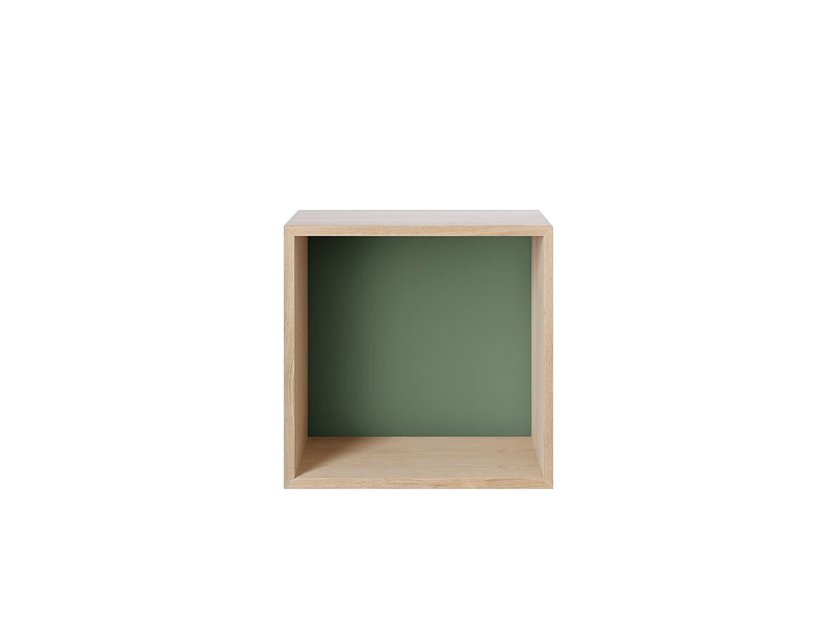 Muuto – Mini Stacked Storage System Medium Oak Dusty Green Muuto