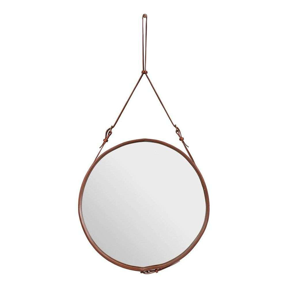 Bilde av Gubi - Adnet Wall Mirror Circular Ø70 Tan Leather