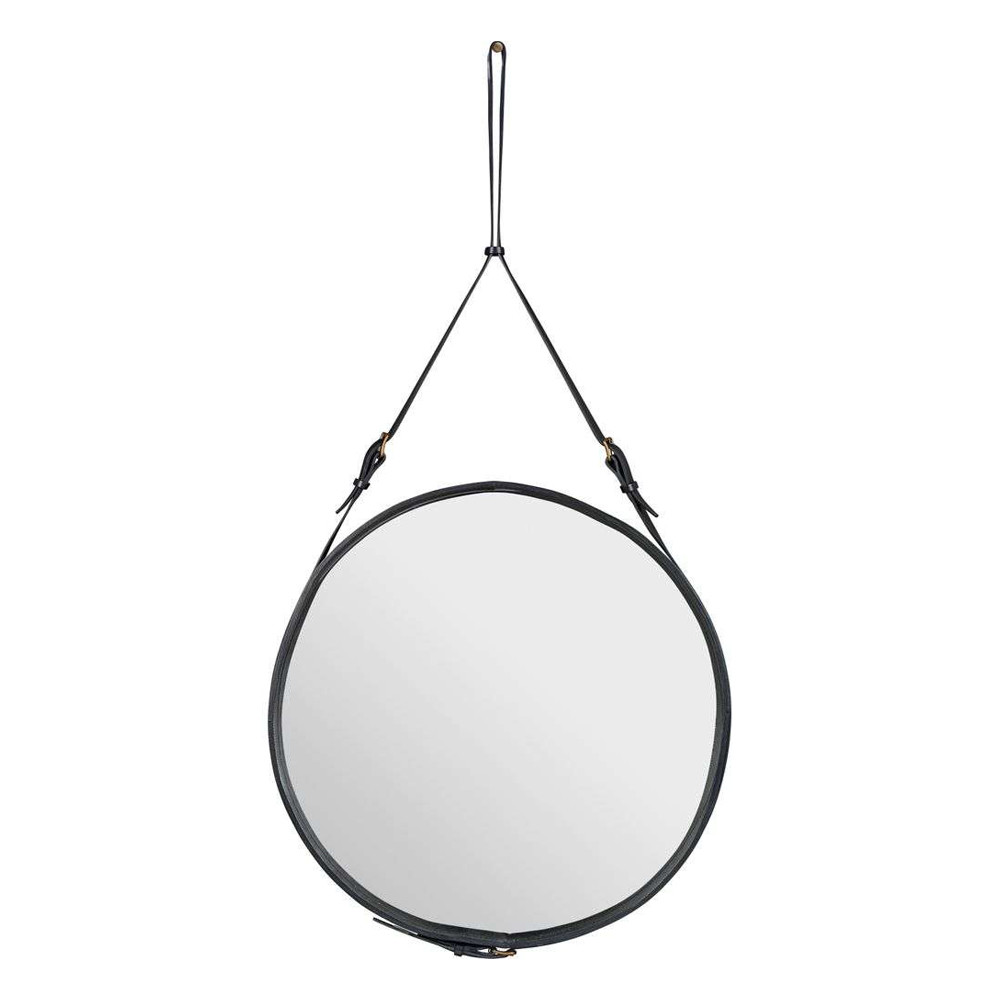 Gubi Adnet Wall Mirror Circular Ø70 Black Leather