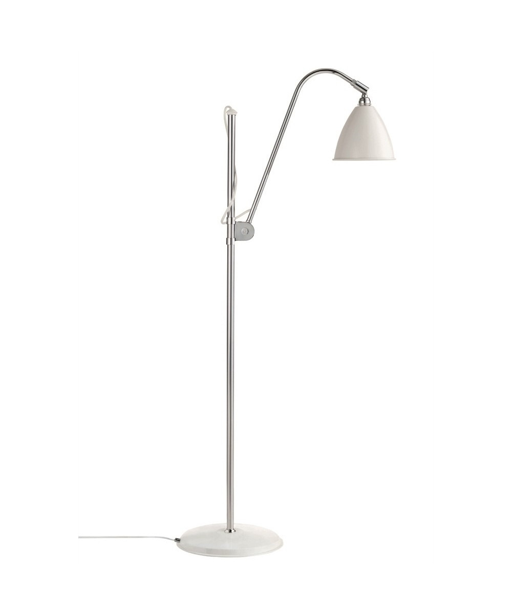 Gubi Bestlite BL3 Gulvlampe Ø16 Krom/Mat Hvid