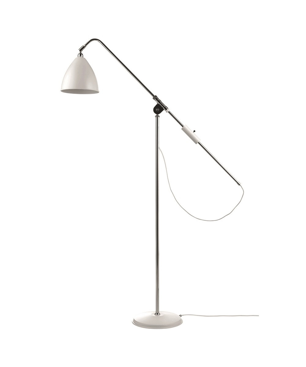 Gubi Bestlite BL4 Gulvlampe Ø21 Krom/Mat Hvid