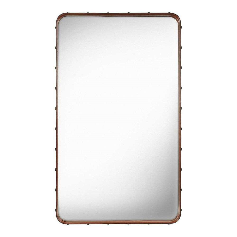 Bilde av Gubi - Adnet Wall Mirror Rectangular 65x115 Tan Leather