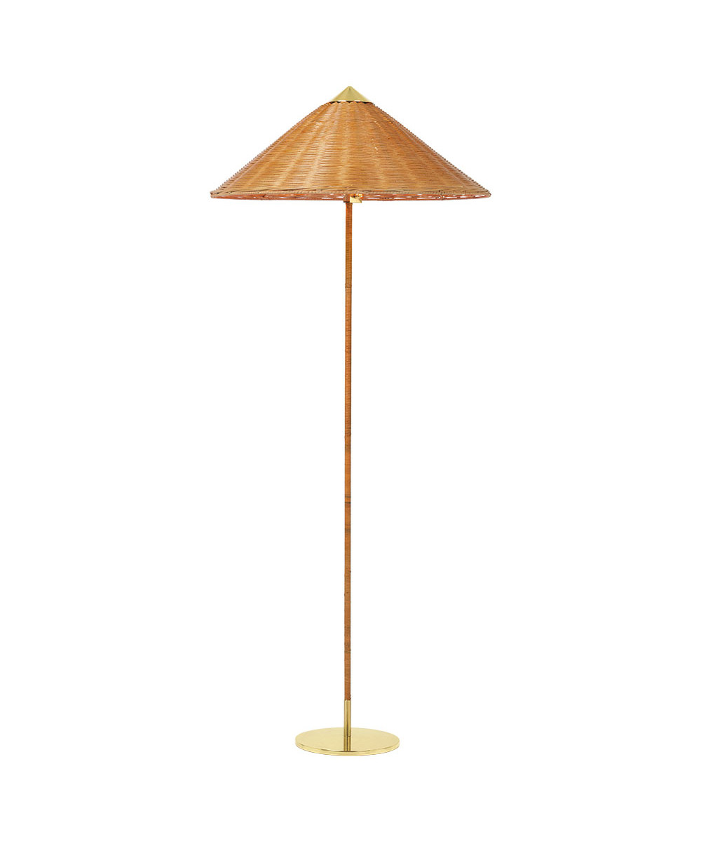 GUBI – 9602 Golvlampa Mässing/Wicker Willow GUBI