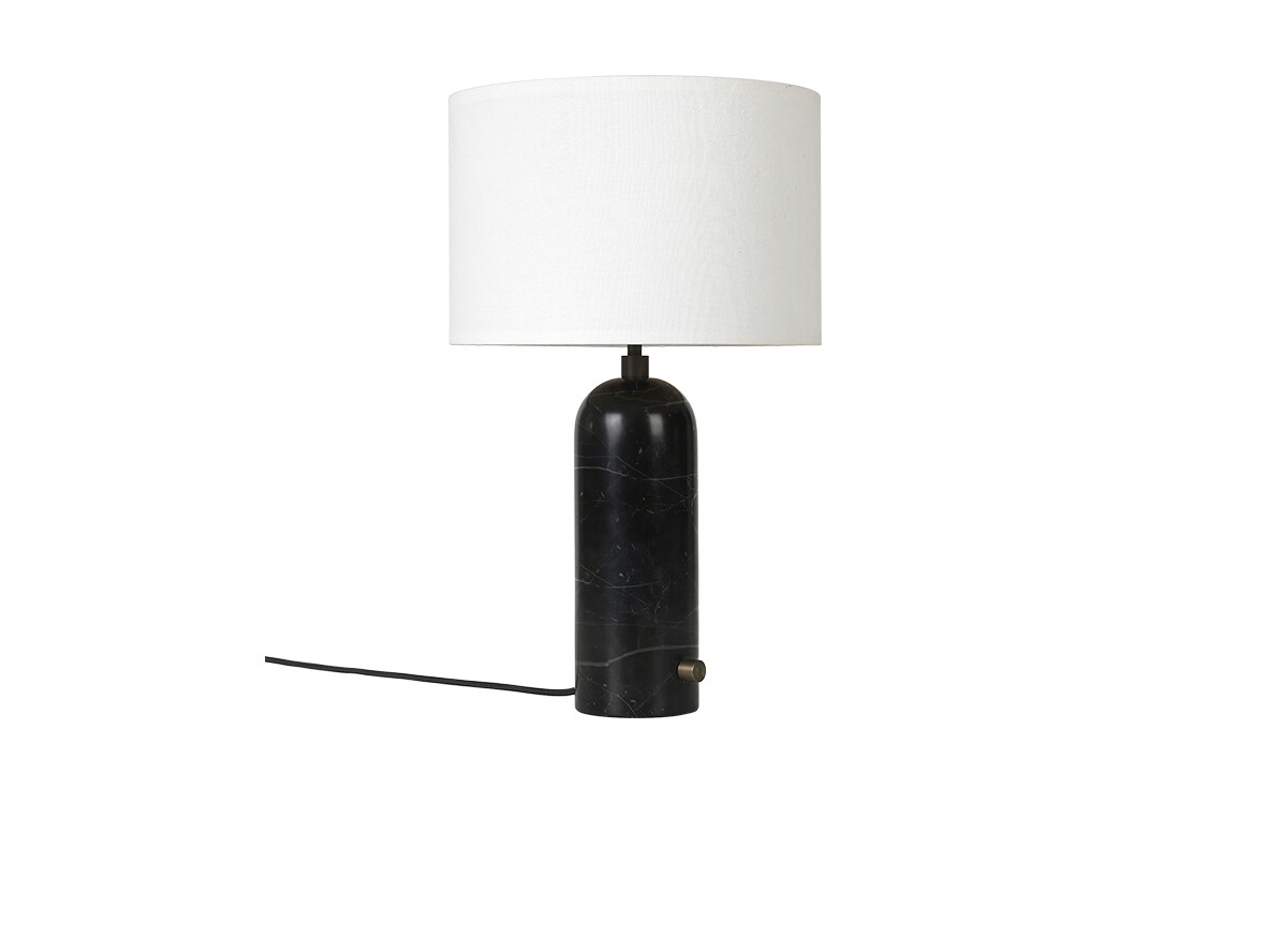 GUBI – Gravity Bordslampa Small Svart Marmor/Vit