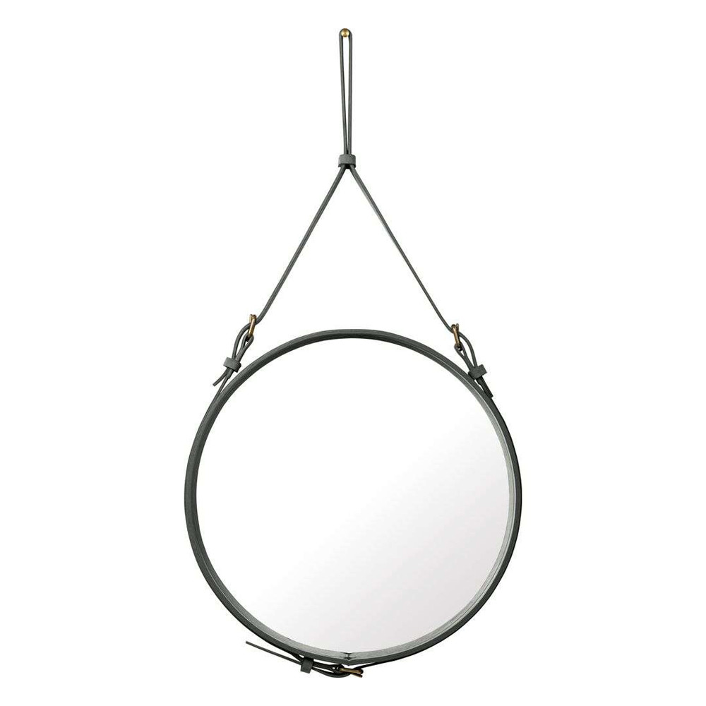 GUBI – Adnet Wall Mirror Circular Ø58 Alcantara Smoked Pearl