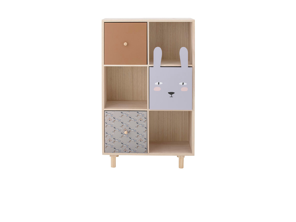 Bloomingville – Calle Bookcase w/Drawers L55 Paulownia Nature Bloomingville
