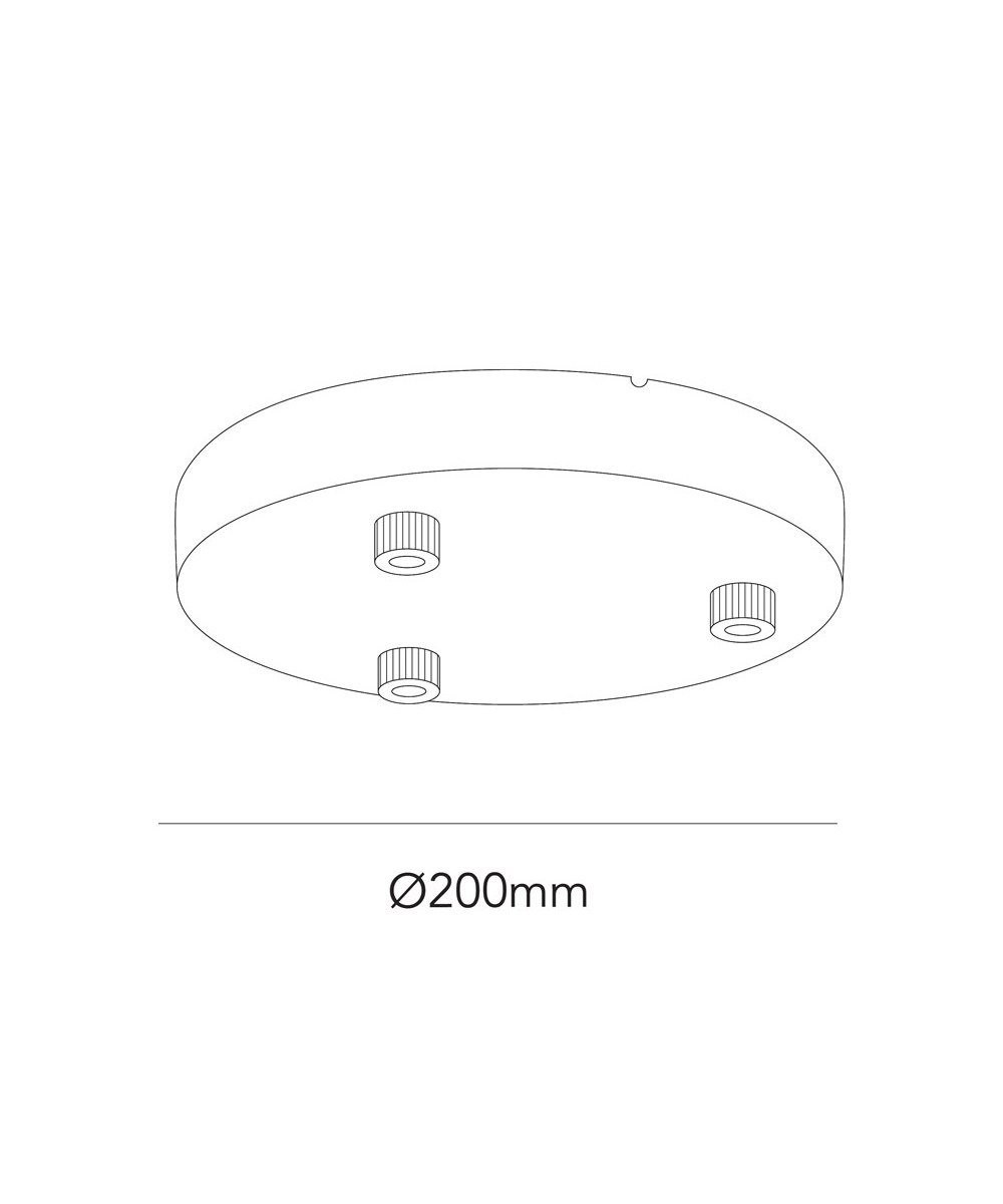 Light-Point - Ceiling Base Ø200/3 Pendler Svart