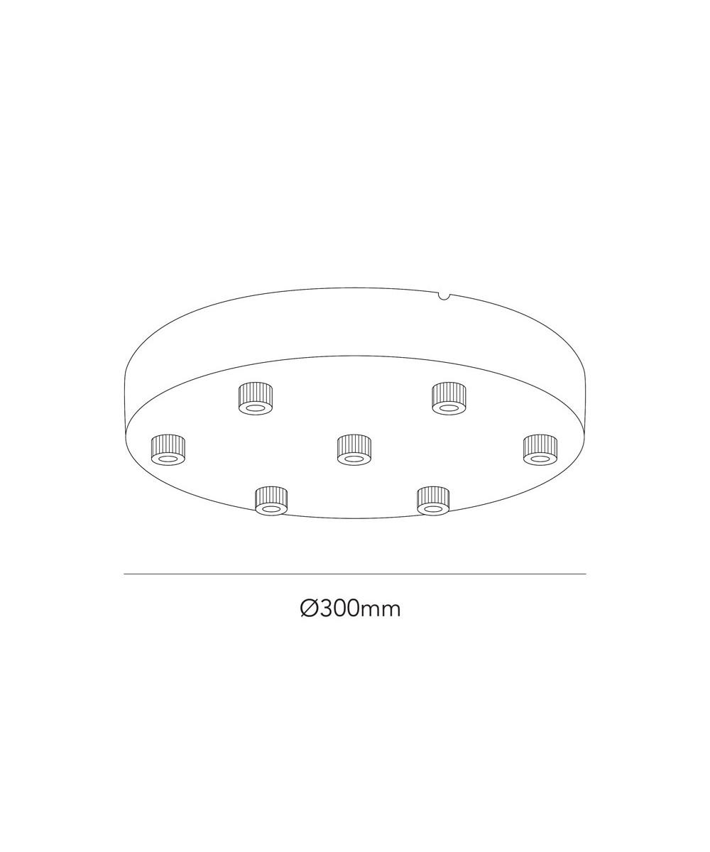 Light-Point - Ceiling Base Ø300/7 Pendler Hvit