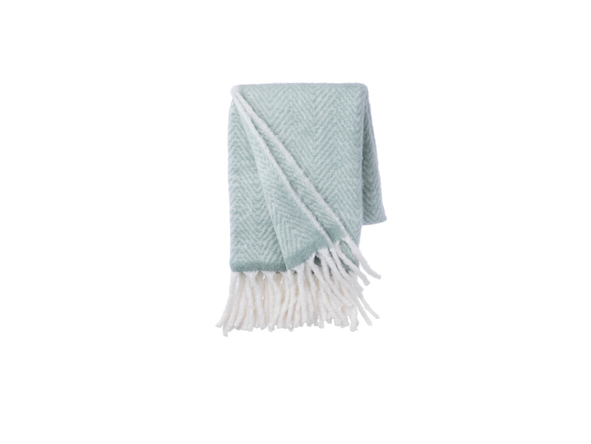 Cozy Living Hemtillbehör – Mathea Throw Herringbone Jungle Green Cozy Living