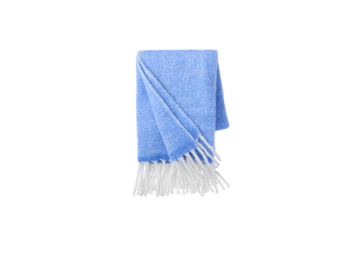 Cozy Living – Mathea Throw Herringbone Sea Blue Cozy Living