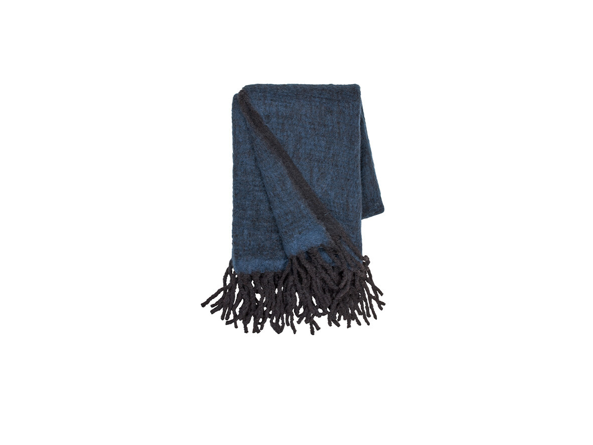 Cozy Living Hemtillbehör – Mathea Throw Melange Royal Blue/Noir Cozy Living