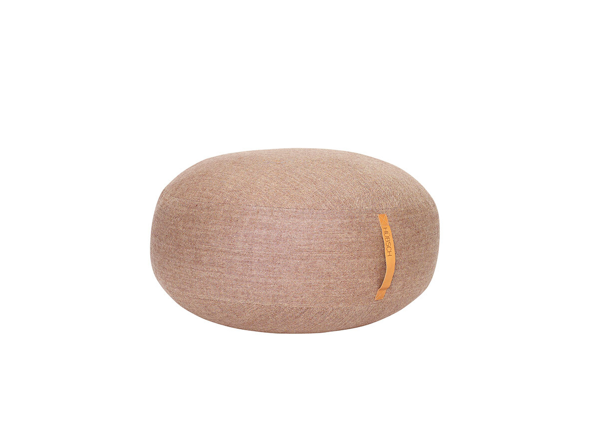 Hübsch – Mochi Pouf Ø70 Brown Hübsch