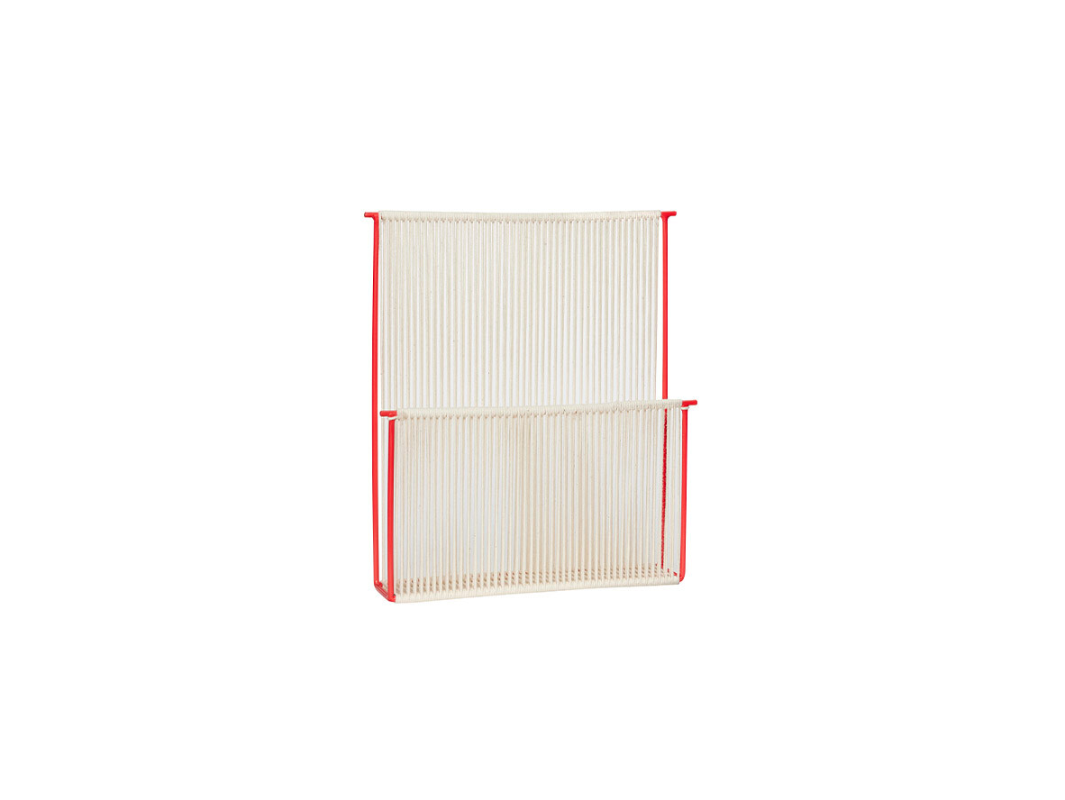 Hübsch – String Wall Magazine Holder Red/White