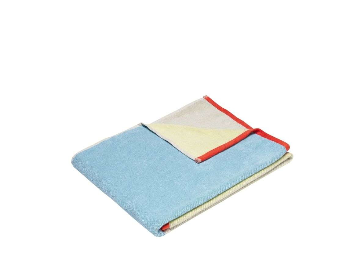Hübsch – Block Towel Large Light blue/Multicolour Hübsch