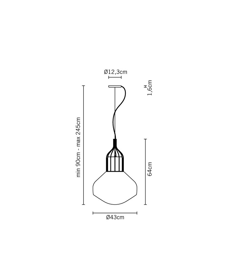 Aérostat Pendel Ø43 Messing