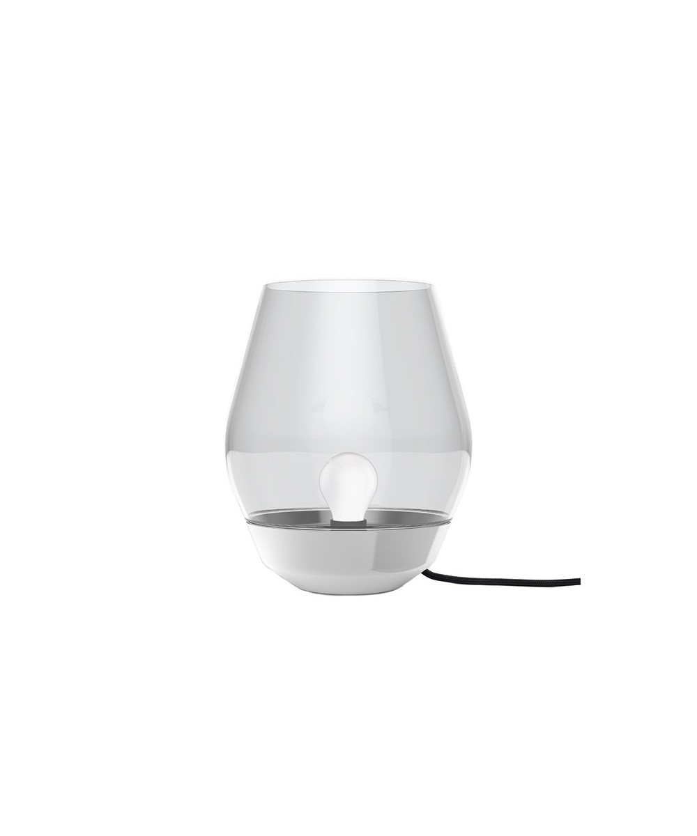 Bilde av New Works - Bowl Bordlampe Rustfritt Stål/røyfarvet Glass