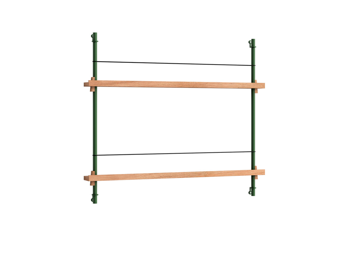 Moebe - Magazine Shelving Oak/Pine Green