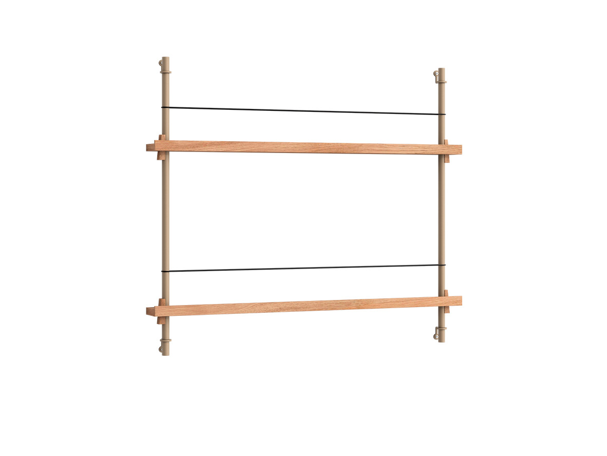 Moebe – Magazine Shelving Oak/Warm Grey Moebe