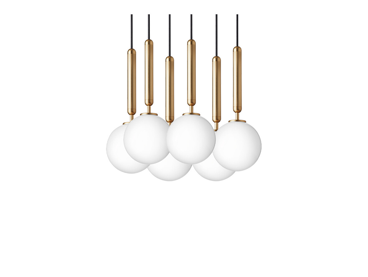 Nuura – Miira 6 Ljuskrona Brass/Opal White