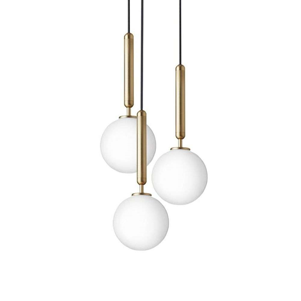 Nuura – Miira 3 Ljuskrona Brass/Opal White