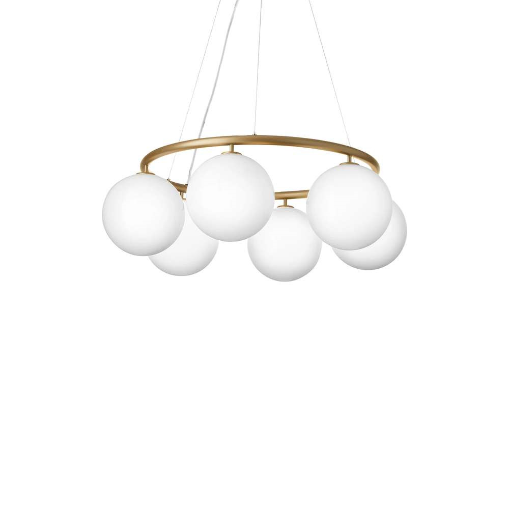 Nuura Miira 6 Circular Lysekrone Brass/Opal