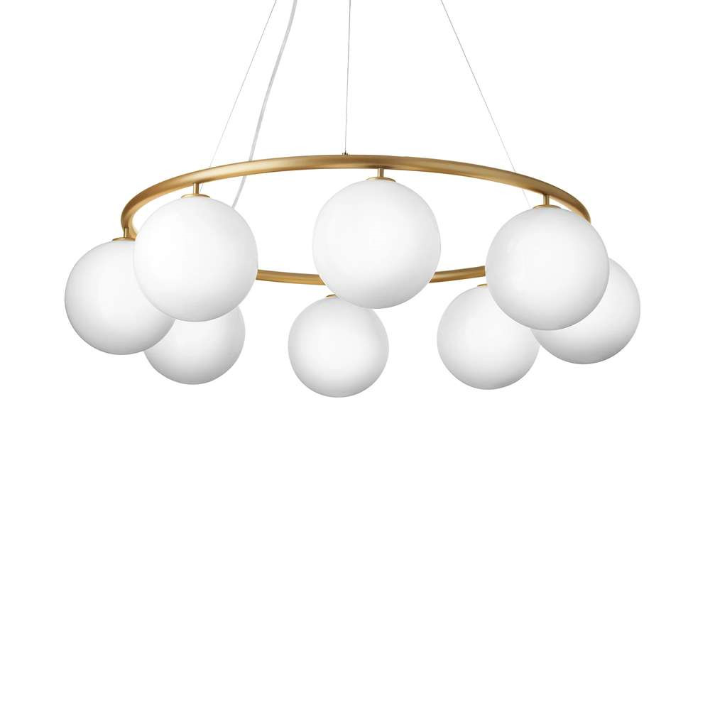 Nuura – Miira 8 Circular Ljuskrona Brass/Opal