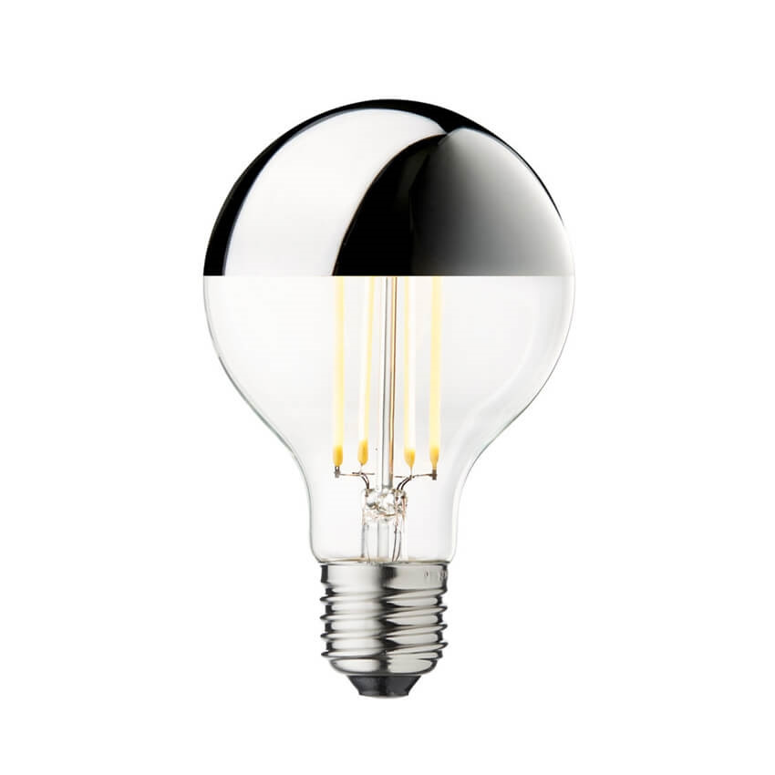 Design By Us – Päronlampa LED 3,5W Globe Ø80 Crown Silver E27