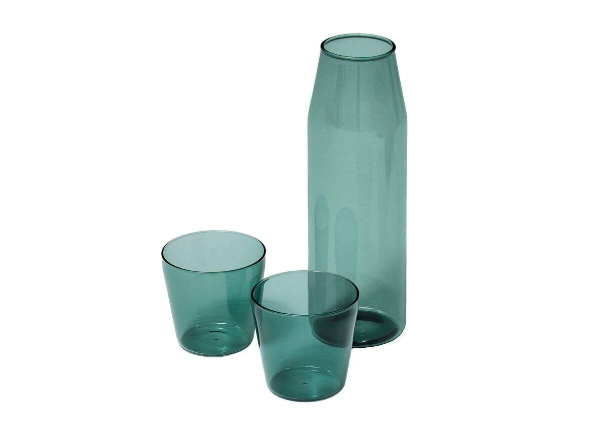 NINE – Milk set of 1 Carafe + 2 Glasses Aqua NINE