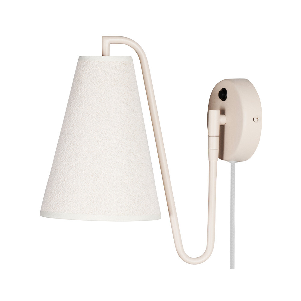 Globen Lighting – Lou Vägglampa Bouclé Vit/Beige