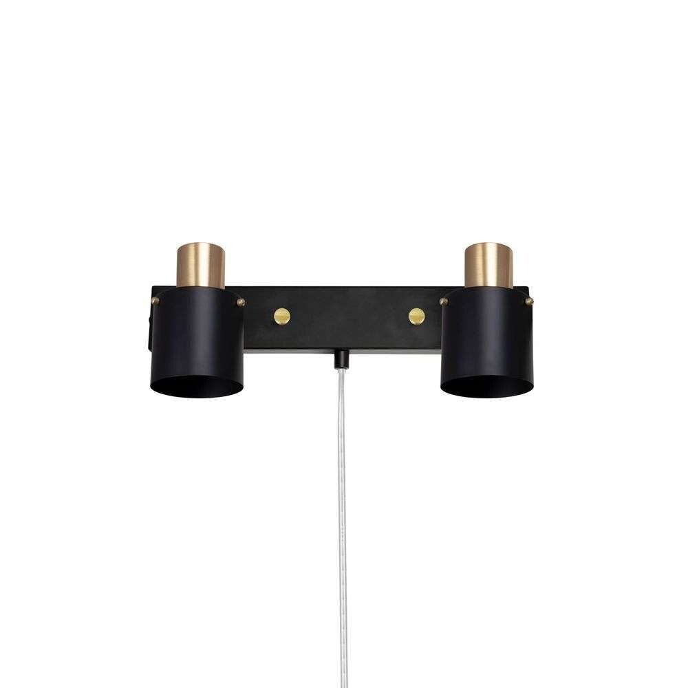 Globen Lighting – Clark 2 Vägglampa Black/Brushed Brass
