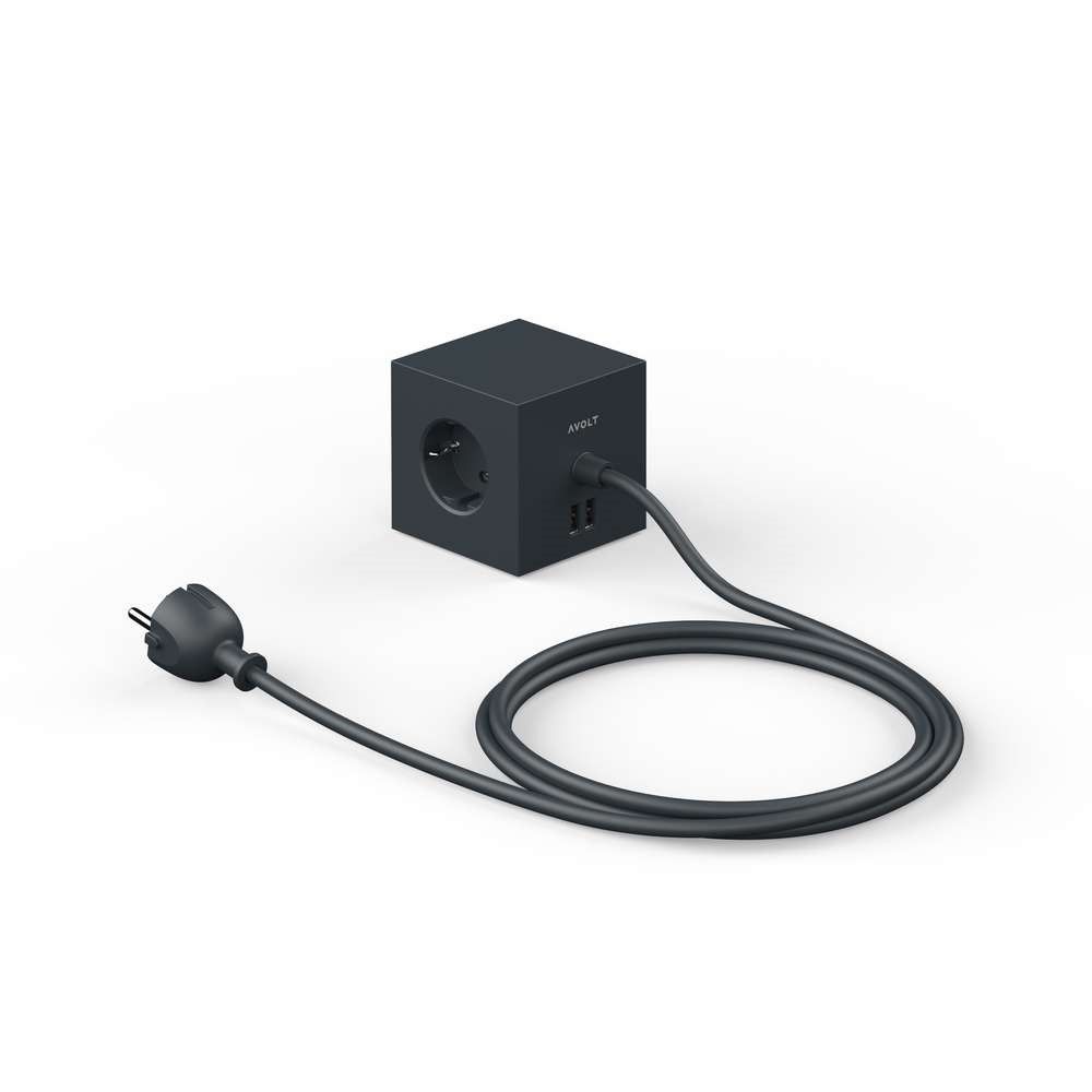 Avolt – Square 1 USB A & Magnet 1,8m Stockholm Black