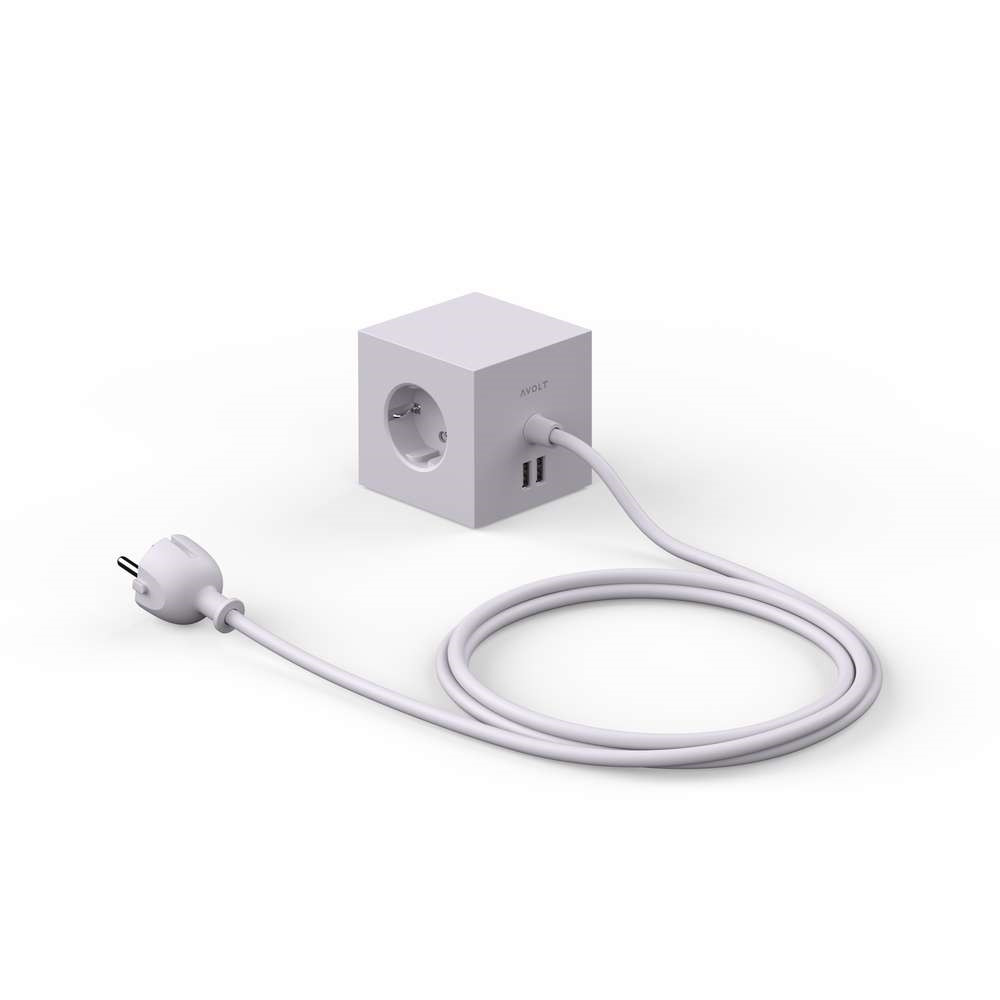 Avolt – Square 1 USB A & Magnet 1,8m Gotland Gray