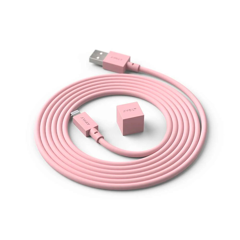 Avolt – Cable 1 USB A 1,8m Old Pink