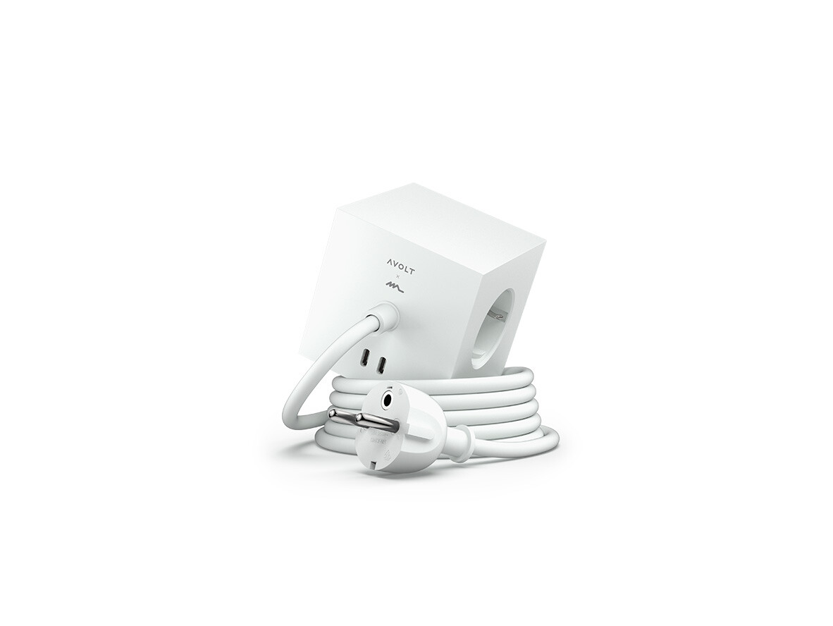 Avolt – Square 1 w/30W Dual USB-C & Magnetic Base 1,8m ML Edition White