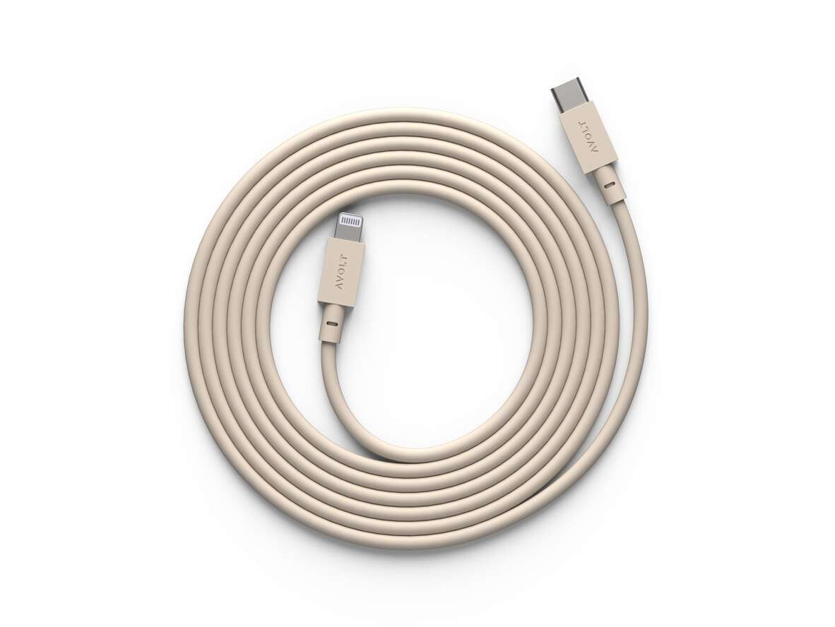 Avolt Stikdåser - Cable 1 USB-C to Lightning 2m Beige Avolt