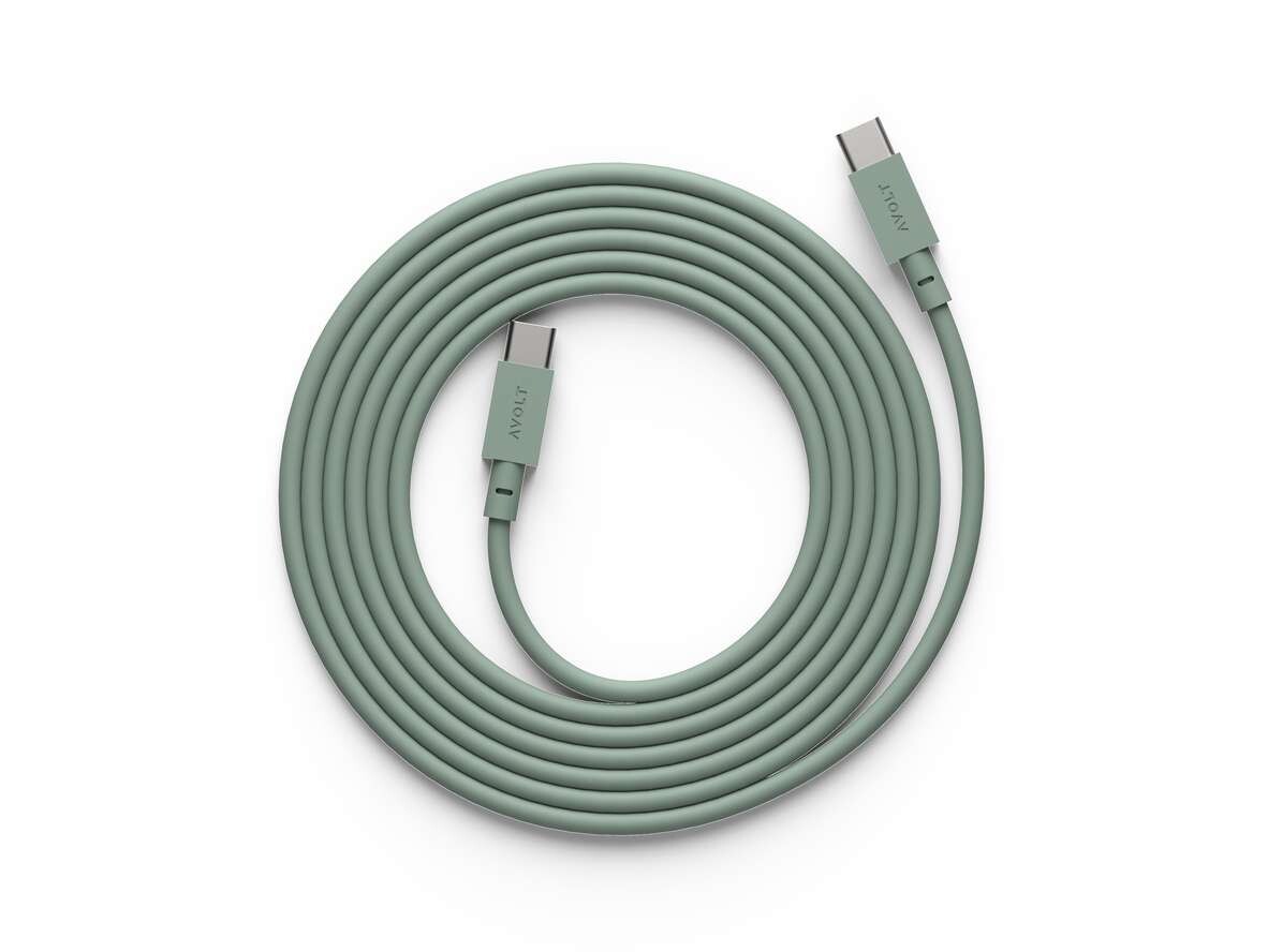 Avolt Stikdåser - Cable 1 USB-C to USB-C 2m Oak Green Avolt