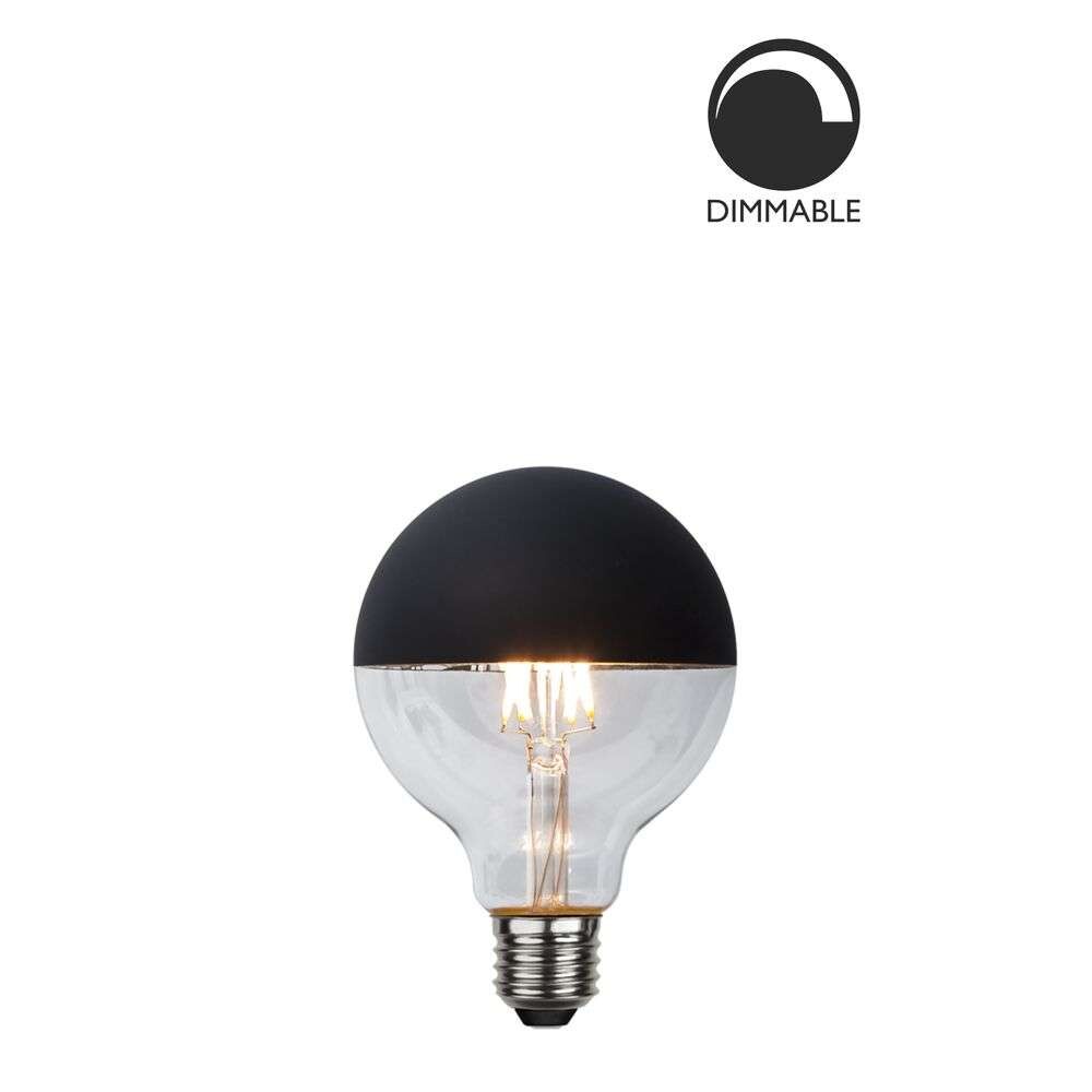 Globen Lighting – Päronlampa LED 2,8W Globe Ø95 Toppreflektor E27 Svart