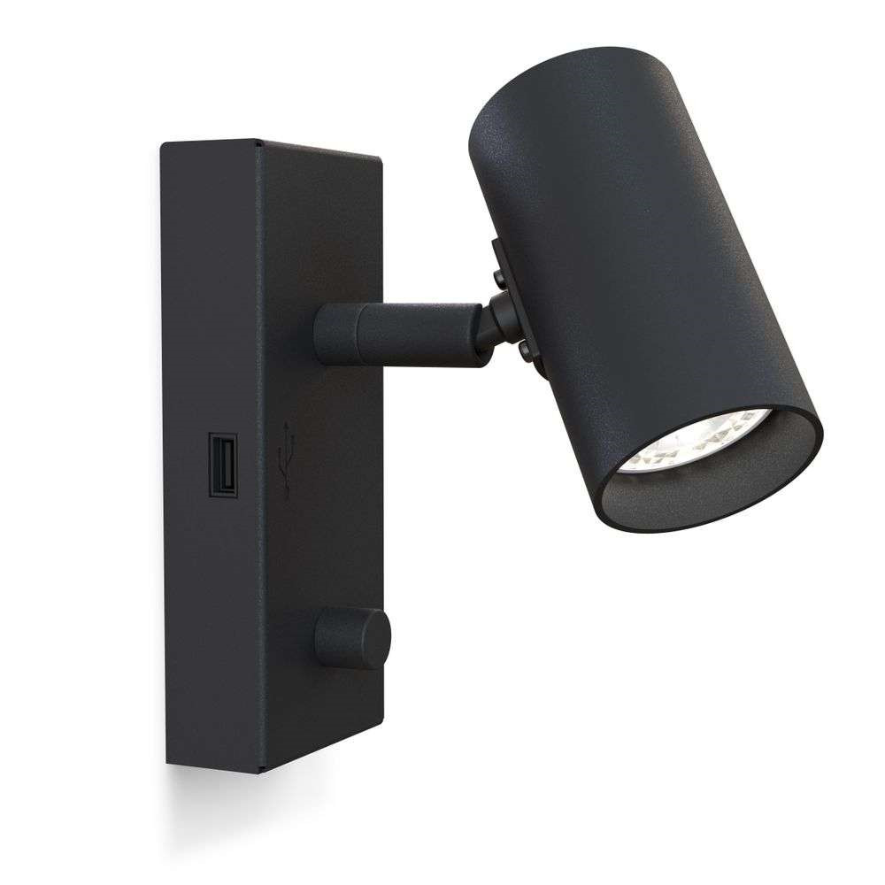 Belid – Tyson USB Vägglampa Left Black