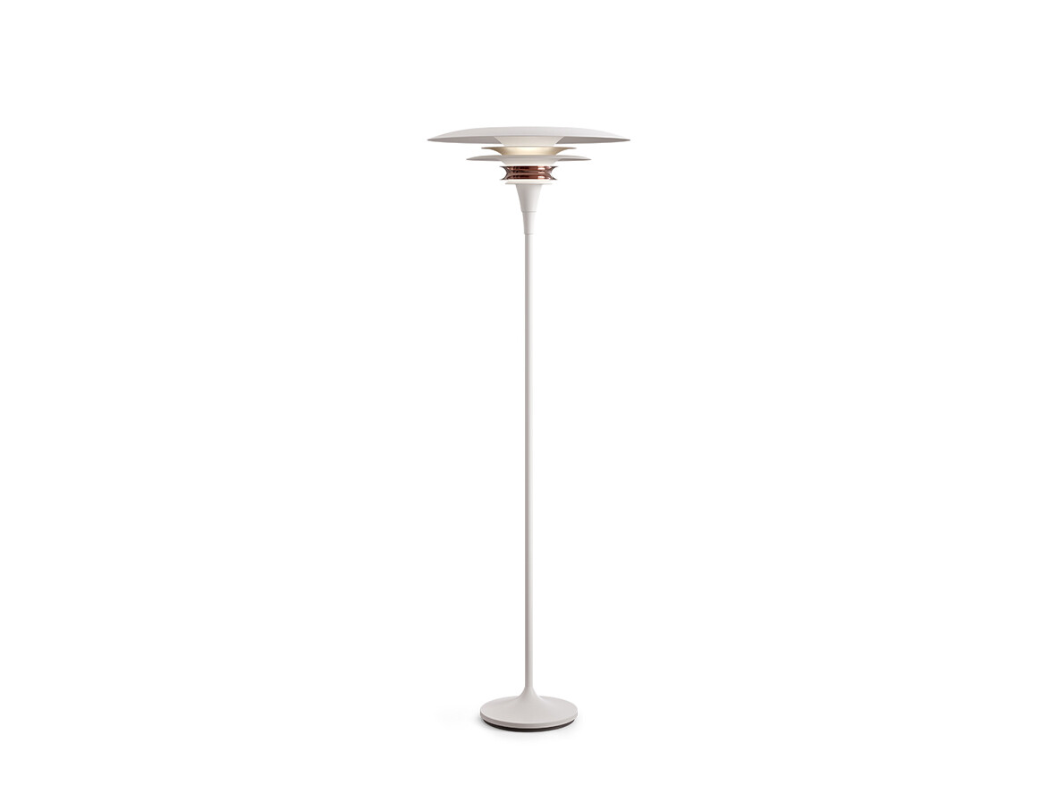 Belid – Diablo Golvlampa Ø50 Matt White/Rosé Silver Belid