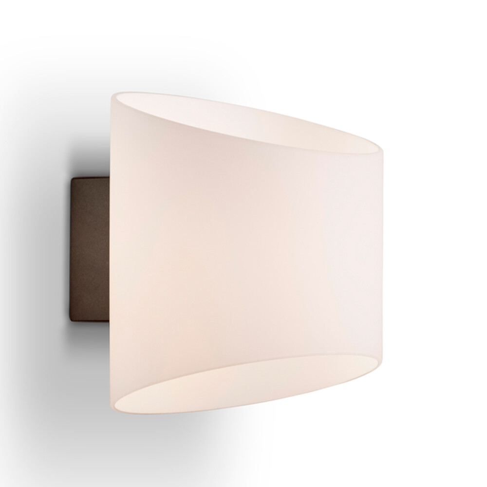 Herstal - Evoke Wall Lamp IP44 Oval Anthracite/Opal