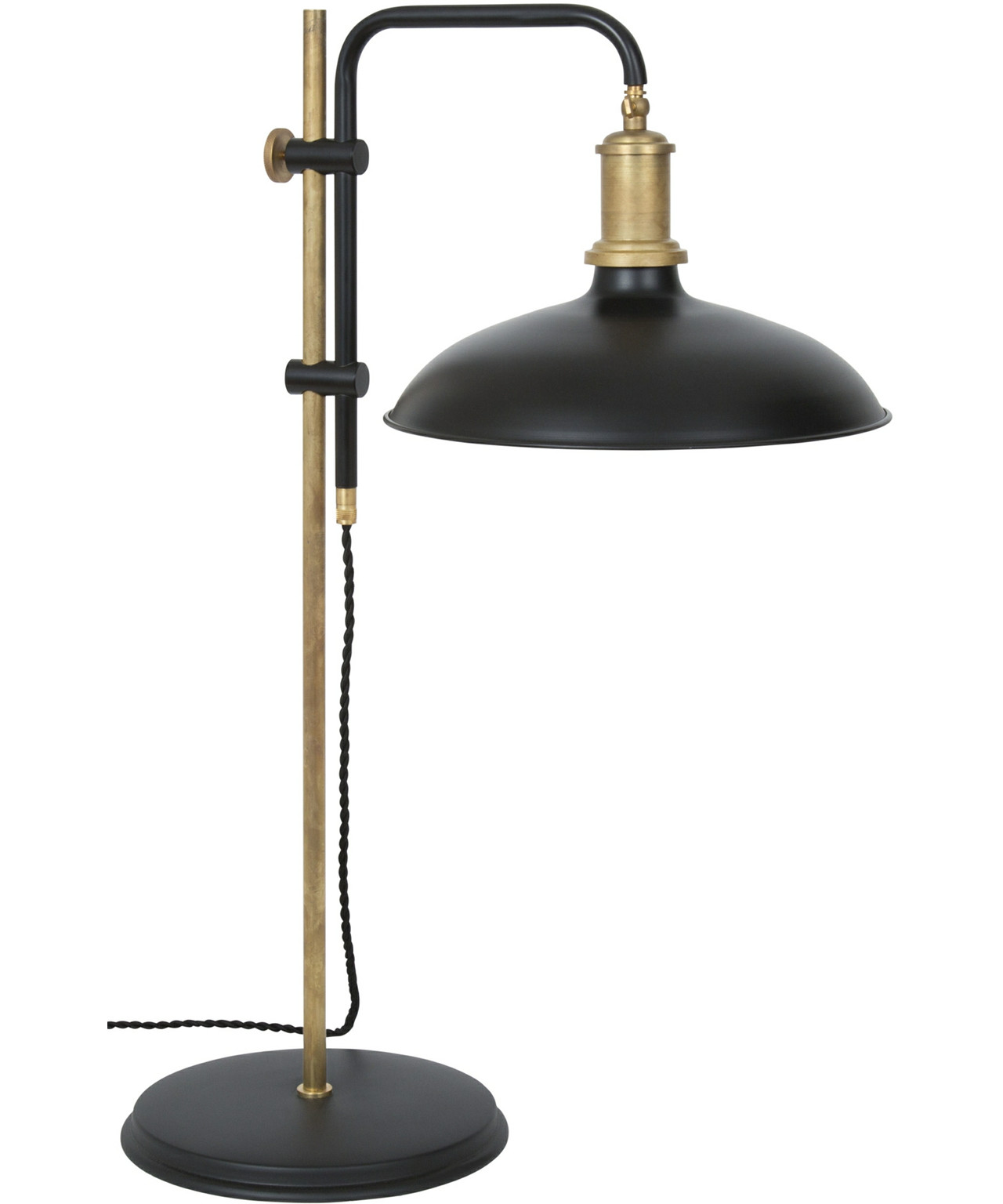 Kavaljer Bordlampe Mat Sort/Rå Messing Konsthantverk