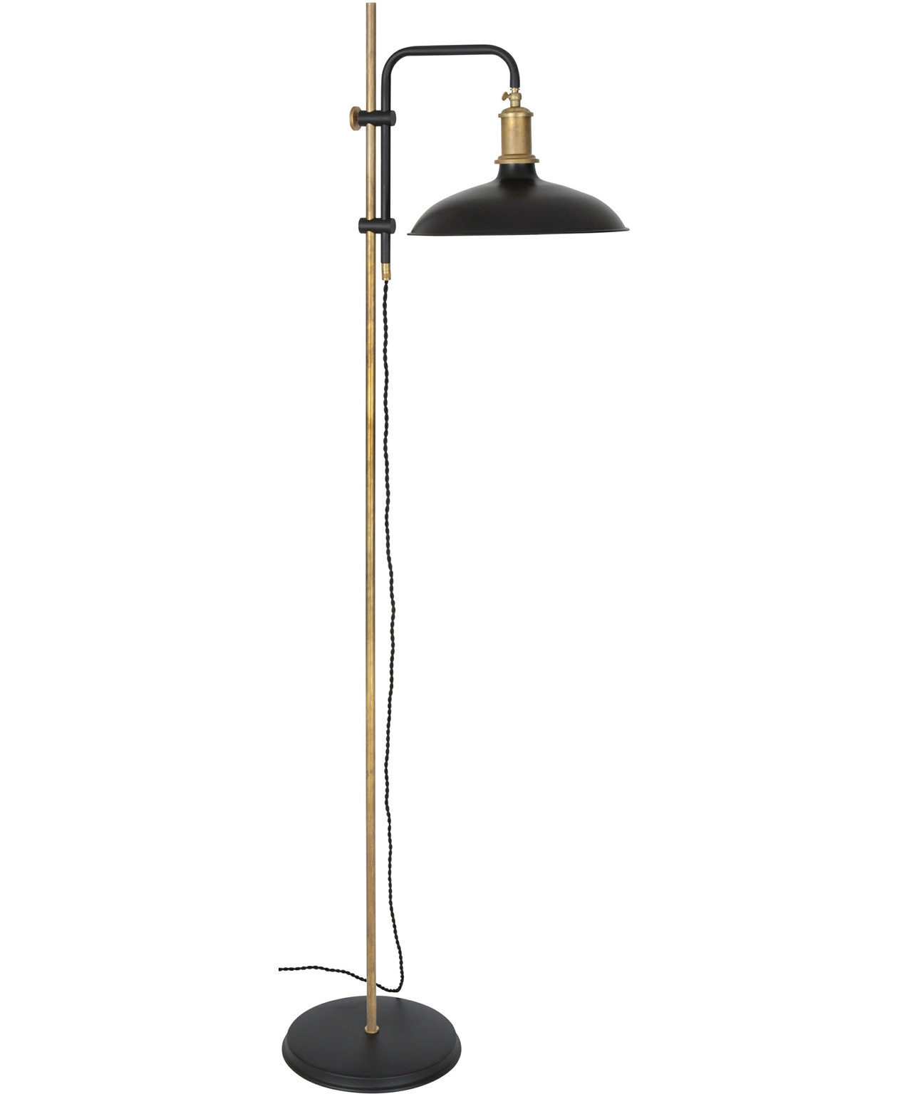 Kavaljer Gulvlampe Mat Sort/Rå Messing