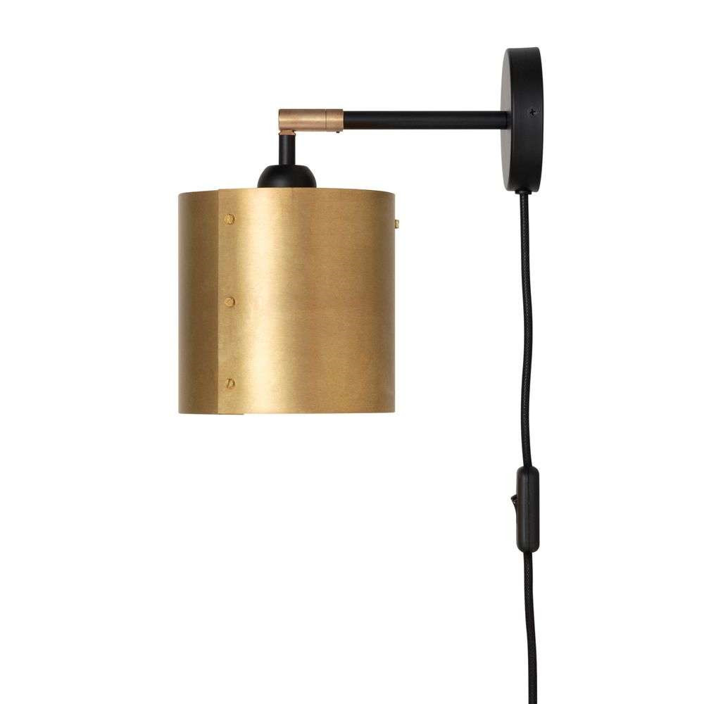 Konsthantverk Svep Væglampe Black/Raw Brass