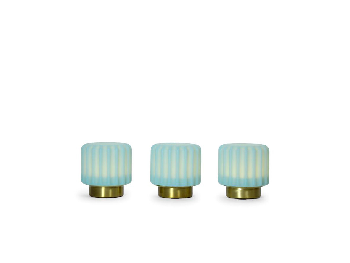 Atelier Pierre – Dentelles 9 Portable Bordslampa 3 pcs. Ø9 Pistachio/Gold Atelier Pierre