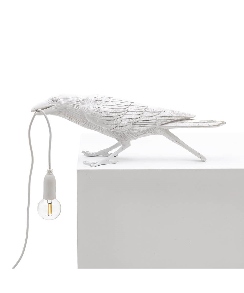 Seletti Bird Lamp Playing Bordlampe Udendørs Hvid